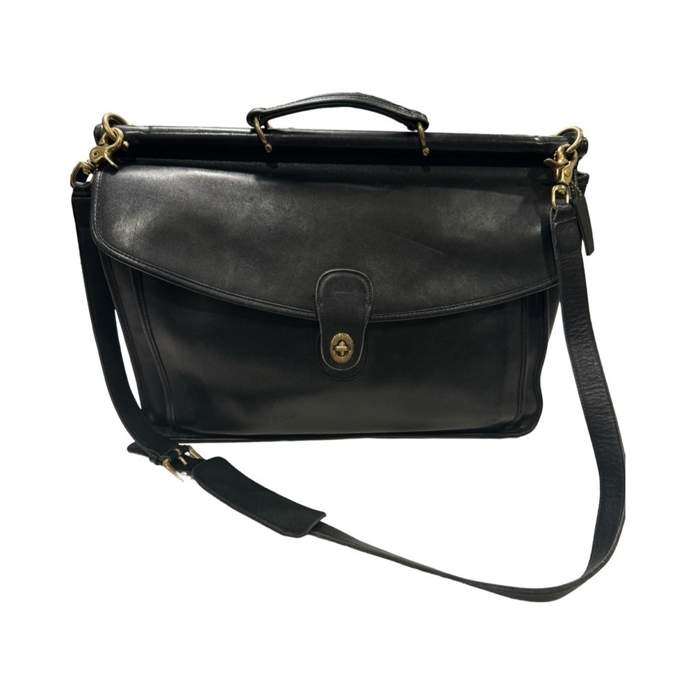 Coach Black Leather Shoulder Bag Beekman